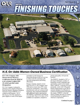 H.E. Orr Vol 1 Issue 3 Newsletter